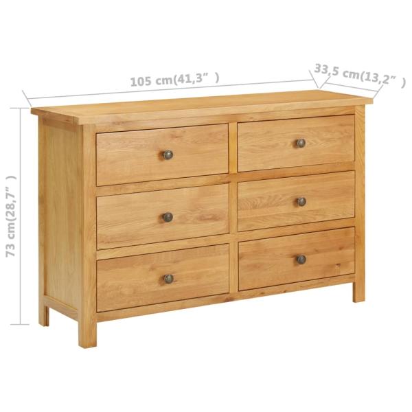 Schubladenschrank 105 x 33,5 x 73 cm Massivholz Eiche