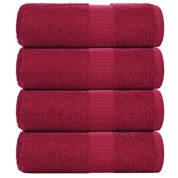 ARDEBO.de - Gästetücher 4 Stk. Bordeauxrot 30x50 cm 360 g/m² 100% Baumwolle