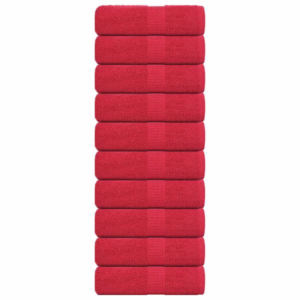 ARDEBO.de - Gästetücher 10 Stk. Rot 30x50 cm 360 g/m² 100% Baumwolle