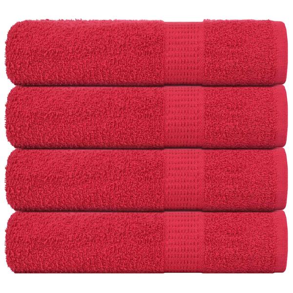 ARDEBO.de - Badetücher 4 Stk. Rot 100x150 cm 360 g/m² 100% Baumwolle