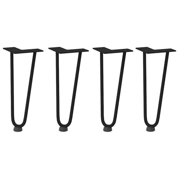 Haarnadelbeine 4 Stk. Schwarz 30 cm Massivstahl