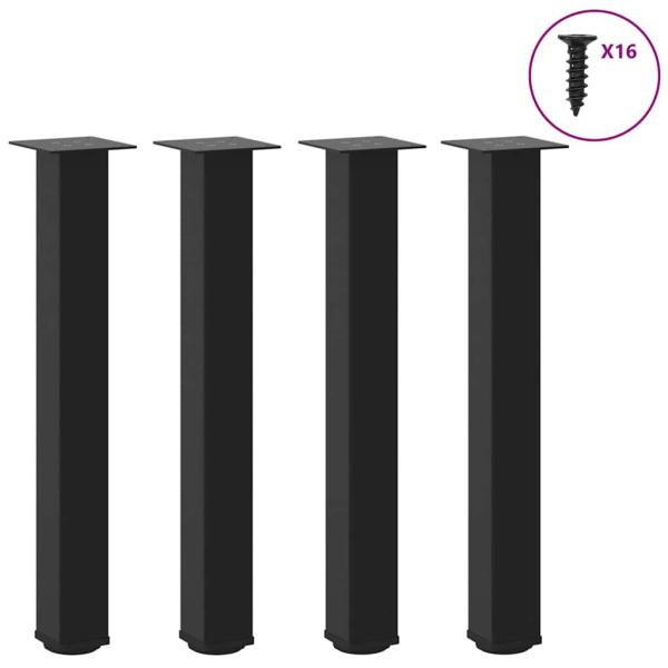 ARDEBO.de - Couchtischbeine 4 Stk. Schwarz 72-74 cm Stahl