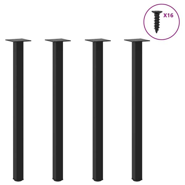 ARDEBO.de - Couchtischbeine 4 Stk. Schwarz 72-74 cm Stahl