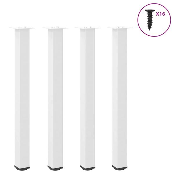 ARDEBO.de - Couchtischbeine 4 Stk. Weiß 100-102 cm Stahl