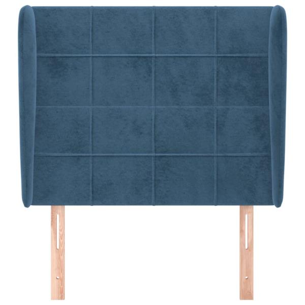 Kopfteil mit Ohren Dunkelblau 93x23x118/128 cm Samt