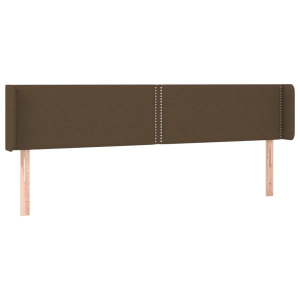 Kopfteil mit Ohren Dunkelbraun 203x16x78/88 cm Stoff
