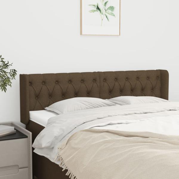 ARDEBO.de - Kopfteil mit Ohren Dunkelbraun 147x16x78/88 cm Stoff
