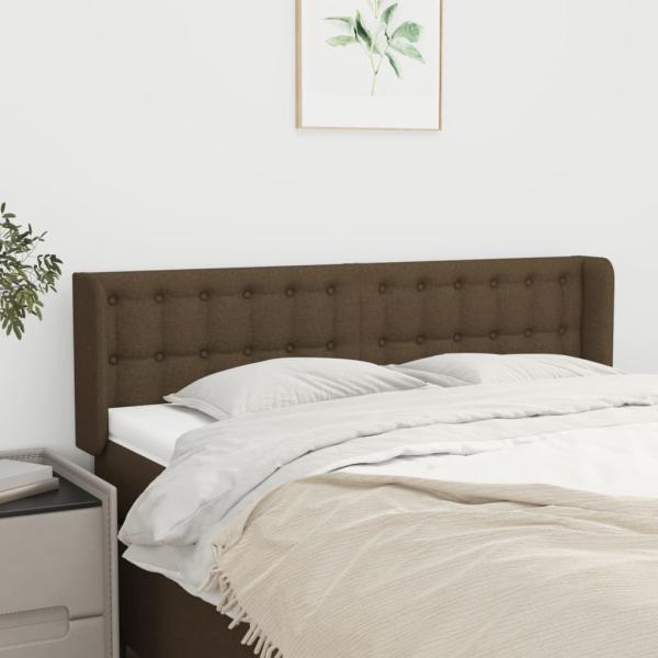 ARDEBO.de - Kopfteil mit Ohren Dunkelbraun 147x16x78/88 cm Stoff