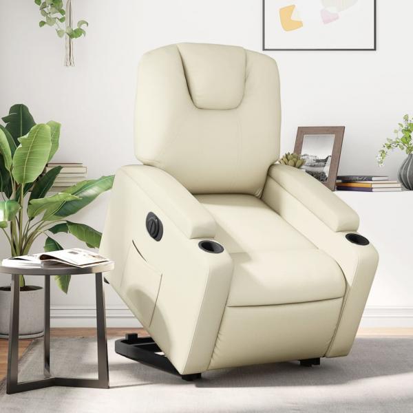 ARDEBO.de - Relaxsessel mit Aufstehhilfe Elektrisch Creme Kunstleder