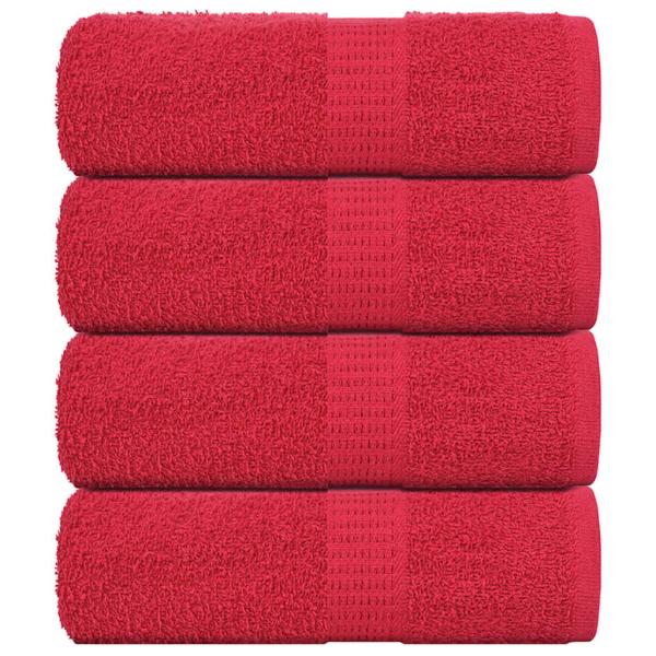 ARDEBO.de - Gästetücher 4 Stk. Rot 30x50 cm 360 g/m² 100% Baumwolle
