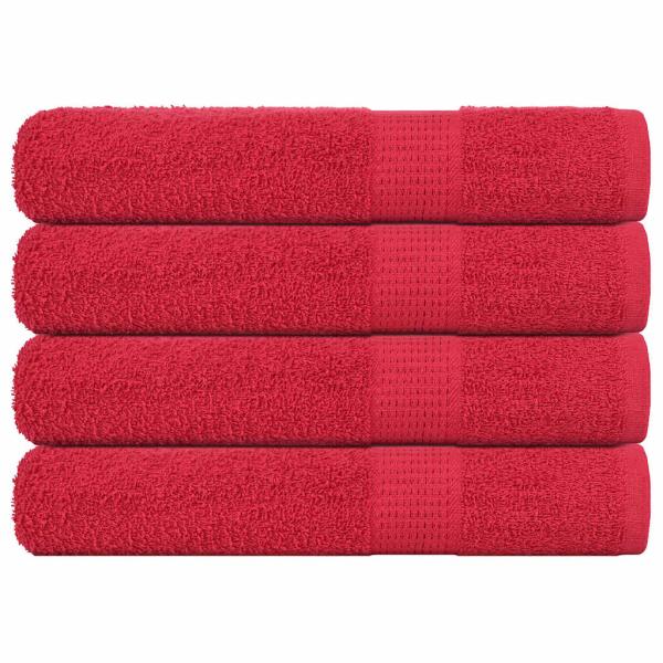 ARDEBO.de - Handtücher 4 Stk. Rot 100x200 cm 360 g/m² 100% Baumwolle