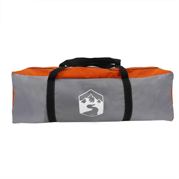 Tipi-Familienzelt 6 Personen Grau und Orange Wasserdicht