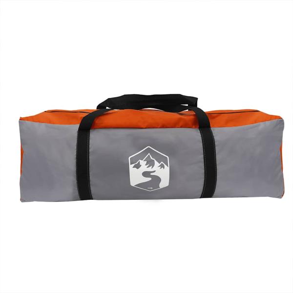 Tipi-Familienzelt 6 Personen Grau und Orange Wasserdicht