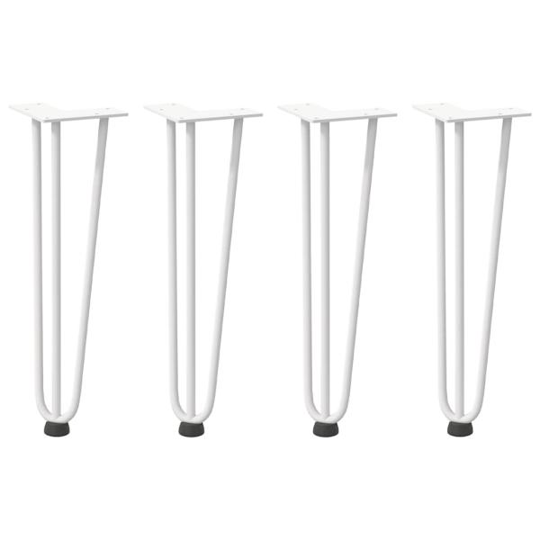 Haarnadelbeine 4 Stk. Weiß 42 cm Massivstahl