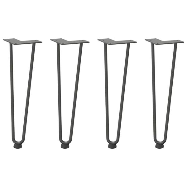 Haarnadelbeine 4 Stk. Anthrazit 42 cm Massivstahl
