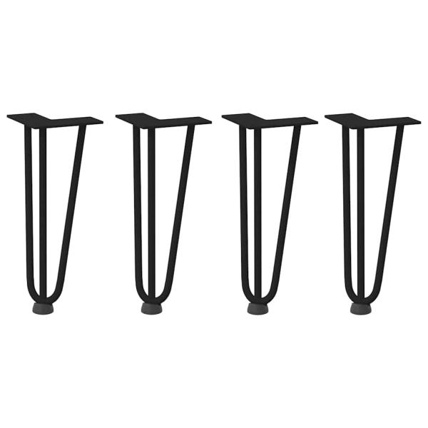 Haarnadelbeine 4 Stk. Schwarz 30 cm Massivstahl