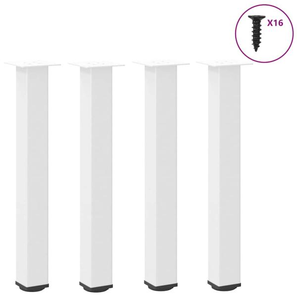 ARDEBO.de - Couchtischbeine 4 Stk. Weiß 72-74 cm Stahl