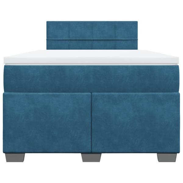 Boxspringbett mit Matratze Dunkelblau 120x200 cm Samt