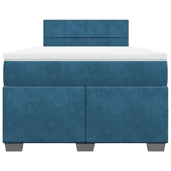 Boxspringbett mit Matratze Dunkelblau 120x190 cm Samt