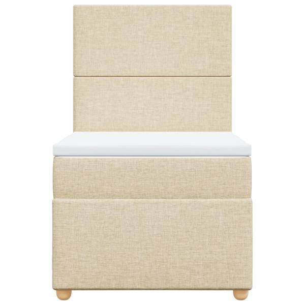 Boxspringbett mit Matratze Creme 80x200 cm Stoff