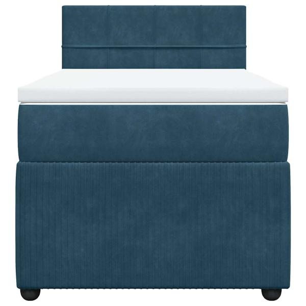 Boxspringbett mit Matratze Blau 100x200 cm Samt