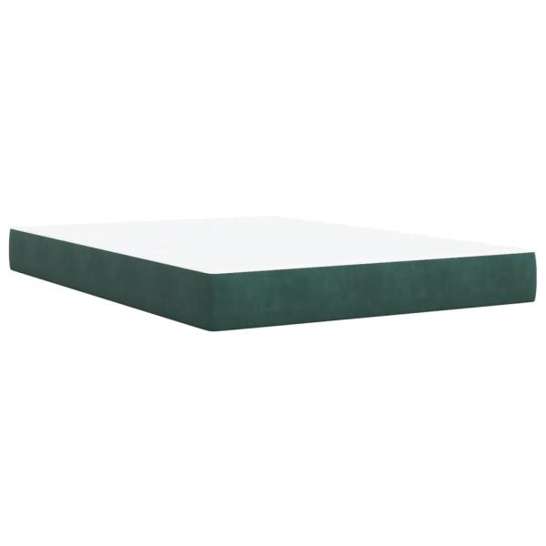 ARDEBO.de - Boxspringbett mit Matratze Dunkelgrün 140x200 cm Samt