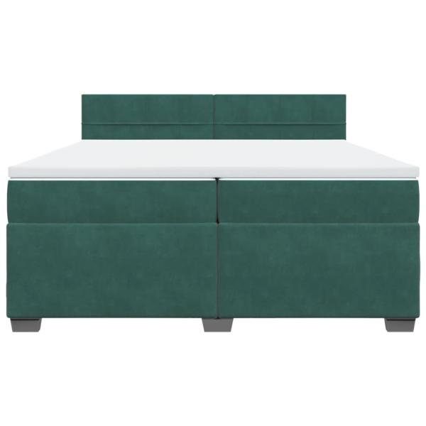 Boxspringbett mit Matratze Dunkelgrün 200x200 cm Samt