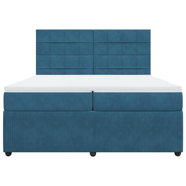 Boxspringbett mit Matratze Blau 200x200 cm Samt