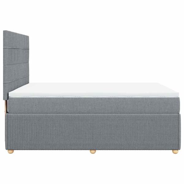 Boxspringbett mit Matratze Hellgrau 140x190 cm Stoff