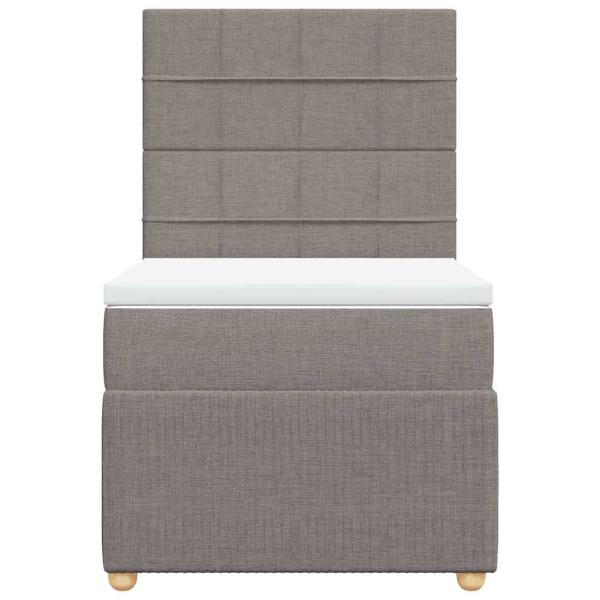 Boxspringbett mit Matratze Taupe 100x200 cm Stoff