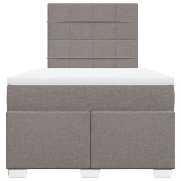 ARDEBO.de - Boxspringbett mit Matratze Taupe 120x190 cm Stoff