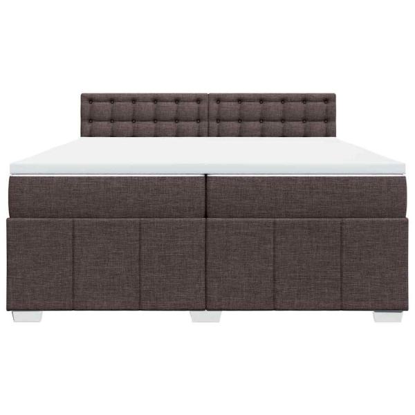 Boxspringbett mit Matratze Dunkelbraun 200x200 cm Stoff