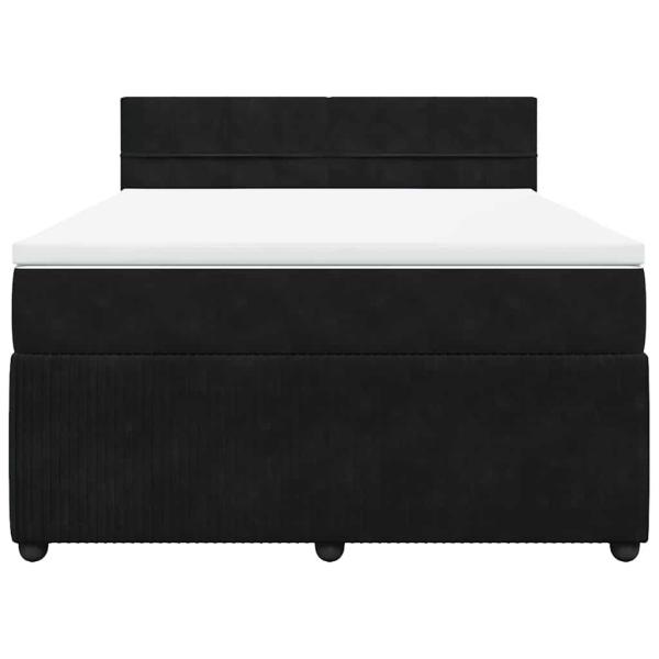 Boxspringbett mit Matratze Schwarz 140x190 cm Samt