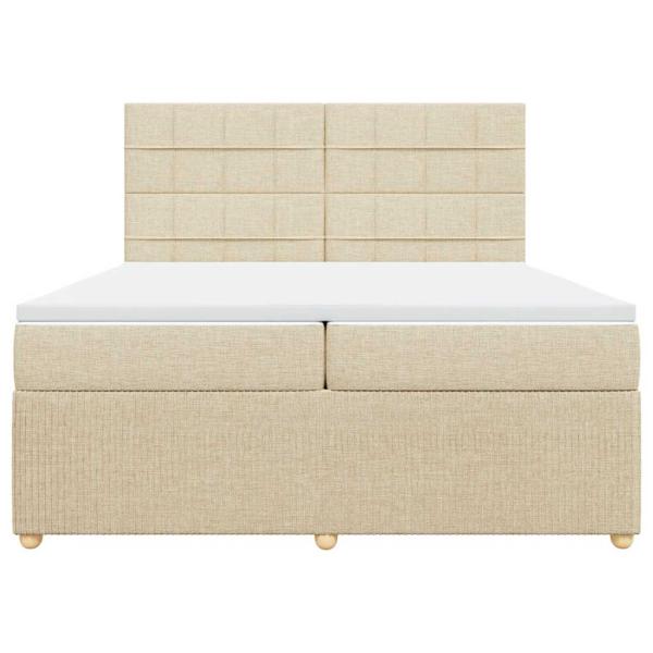 Boxspringbett mit Matratze Creme 200x200 cm Stoff