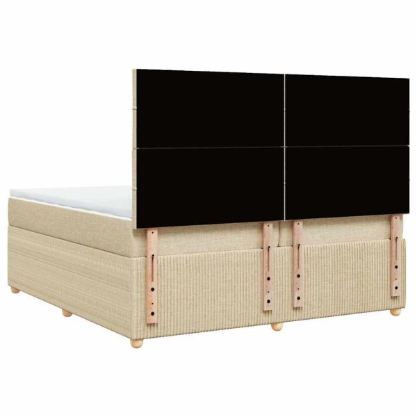 Boxspringbett mit Matratze Creme 200x200 cm Stoff