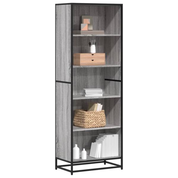ARDEBO.de - Bücherregal Grau Sonoma 60x35x170,5 cm Holzwerkstoff