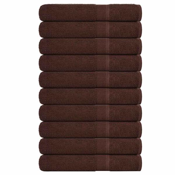 ARDEBO.de - Handtücher 10 Stk. Braun 100x200 cm 360 g/m² 100% Baumwolle