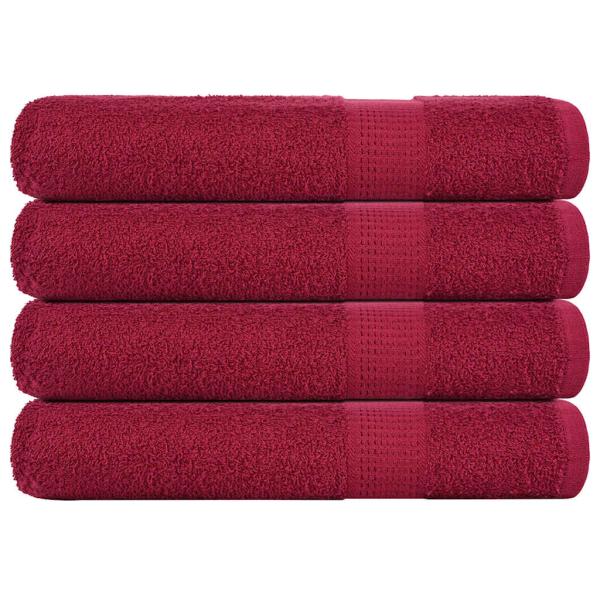 ARDEBO.de - Handtücher 4 Stk. Bordeauxrot 100x200cm 360 g/m² 100% Baumwolle