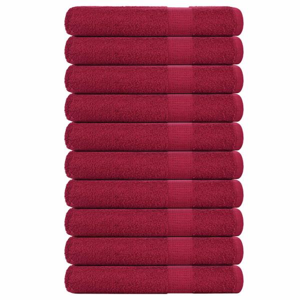 ARDEBO.de - Saunatücher 10Stk. Bordeauxrot 80x200cm 360 g/m² 100% Baumwolle