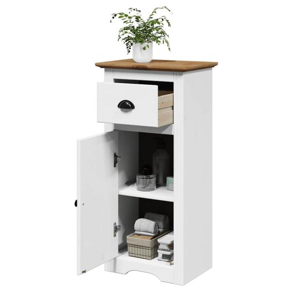ARDEBO.de - Badschrank BODO Weiß und Braun 44x30x90 cm