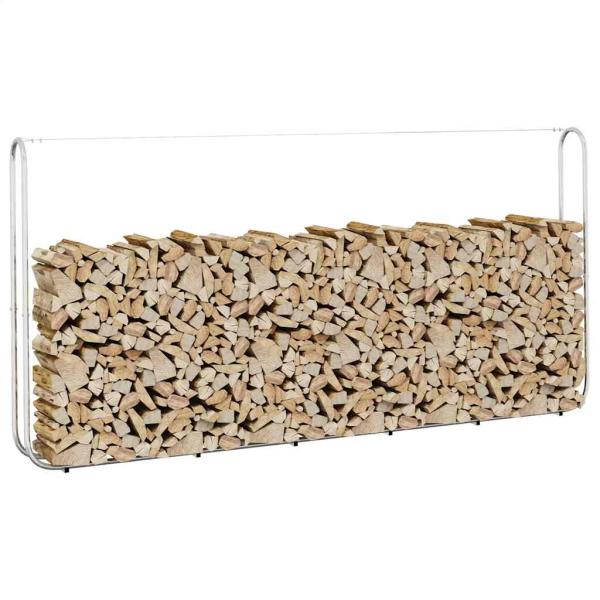ARDEBO.de - Brennholzregal mit Stahldraht 300x25x150 cm Verzinkter Stahl
