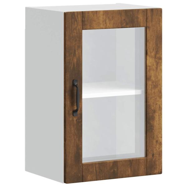 Küchen-Hängeschrank mit Glastür Porto Räuchereiche
