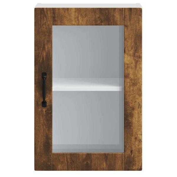 Küchen-Hängeschrank mit Glastür Porto Räuchereiche