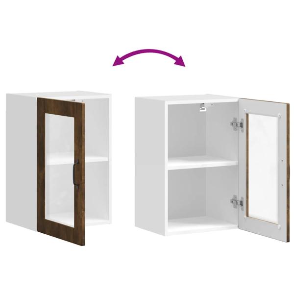Küchen-Hängeschrank mit Glastür Porto Räuchereiche