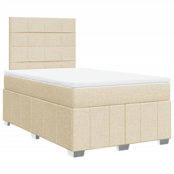Boxspringbett mit Matratze Creme 120x200 cm Stoff
