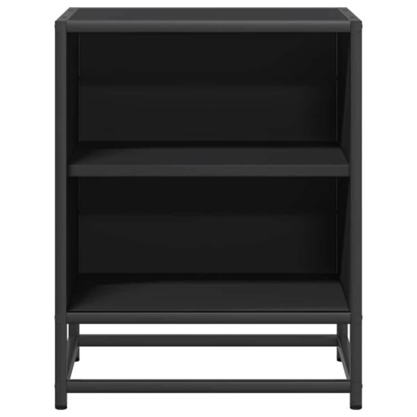 Nachttisch Schwarz 40x31x50 cm Holzwerkstoff und Metall