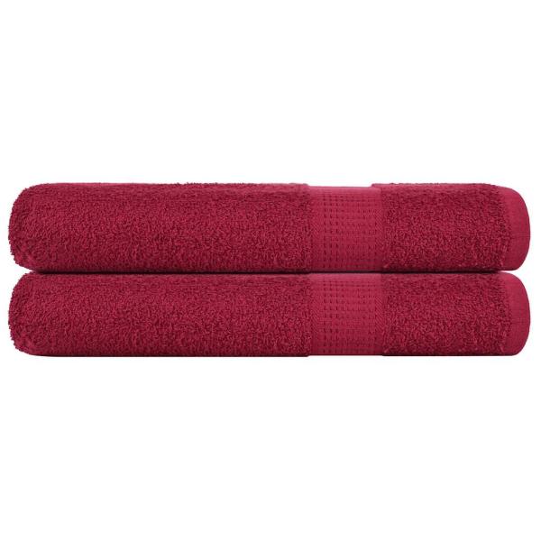 ARDEBO.de - Handtücher 2 Stk. Bordeauxrot 100x200cm 360 g/m² 100% Baumwolle