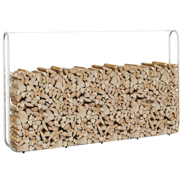ARDEBO.de - Brennholzregal mit Stahldraht 250x25x150 cm Verzinkter Stahl
