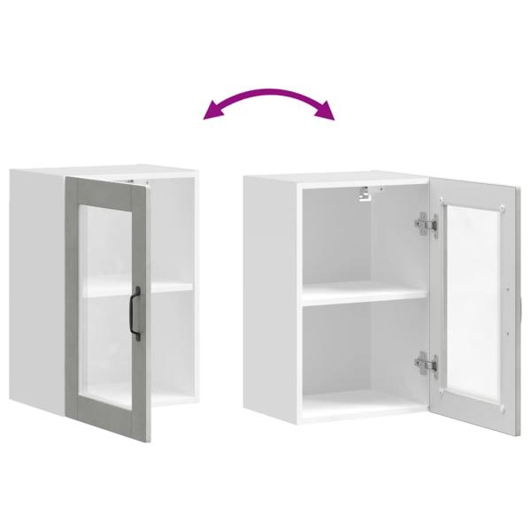 Küchen-Hängeschrank mit Glastür Porto Betongrau