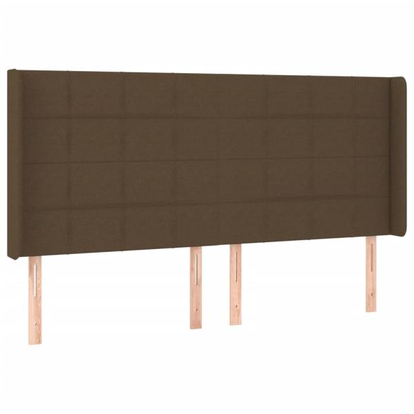 Boxspringbett mit Matratze & LED Dunkelbraun 200x200 cm Stoff
